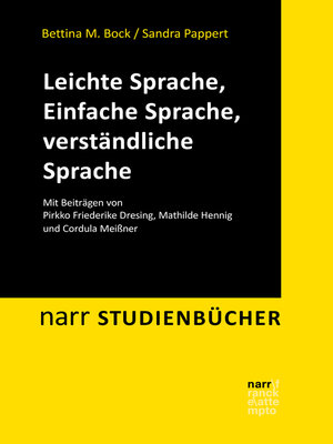cover image of Leichte Sprache, Einfache Sprache, verständliche Sprache
